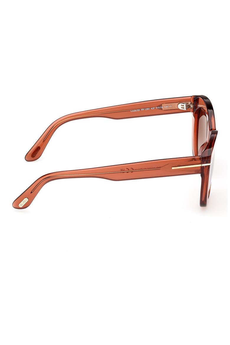 Linda 53mm Butterfly Sunglasses, Alternate, color, SHINY TERRACOTTA/ BROWN LENSES