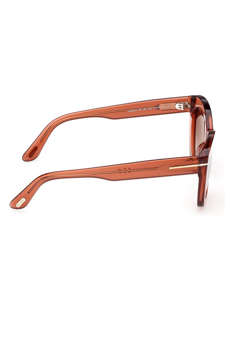 TOM FORD Linda 53mm Butterfly Sunglasses, Alternate, color, Shiny Terracotta/ Brown Lenses