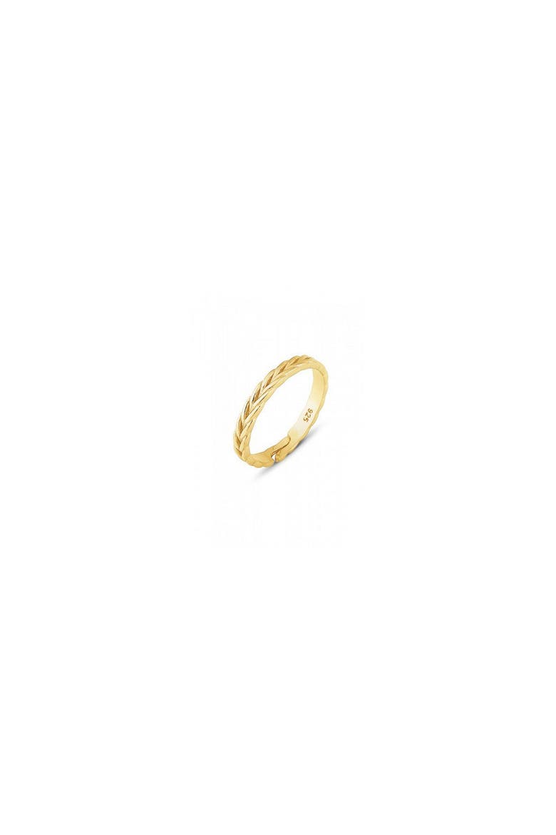 Braided Design Adjustable Sterling Silver Band Ring, Main, color, Gold