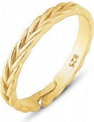 Spero London Braided Design Adjustable Sterling Silver Band Ring