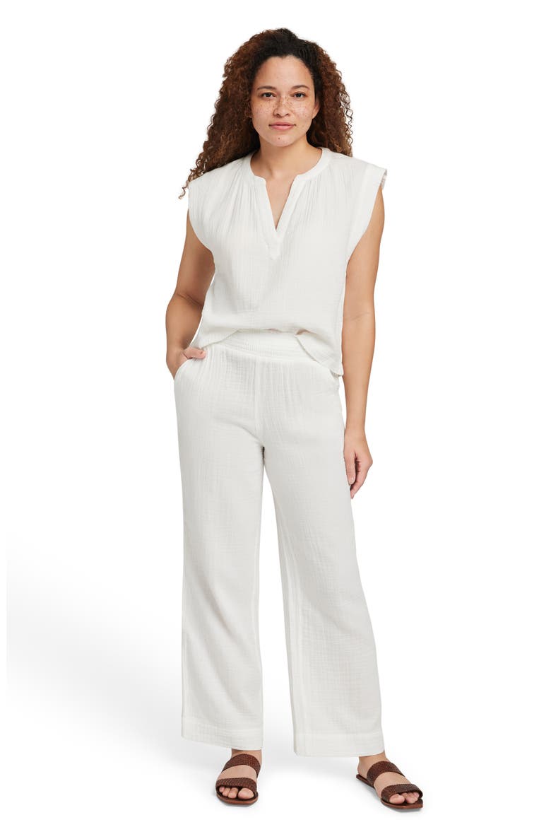 Dylan Organic Cotton Gauze Top, Alternate, color, WHITE