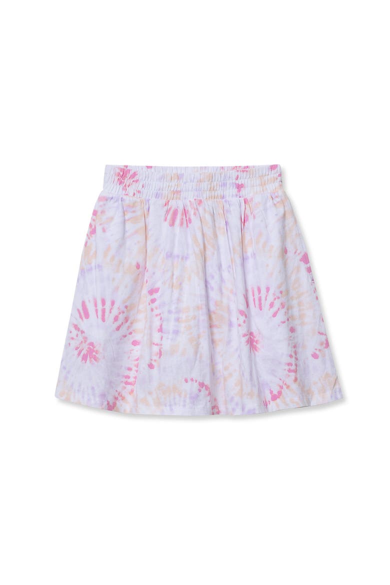 Girls Smocked Skorts, Main, color, Pastel Multi Tie Dye