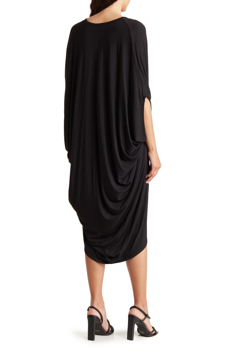 Batwing Sleeve Caftan Dress, Alternate, color, BLACK