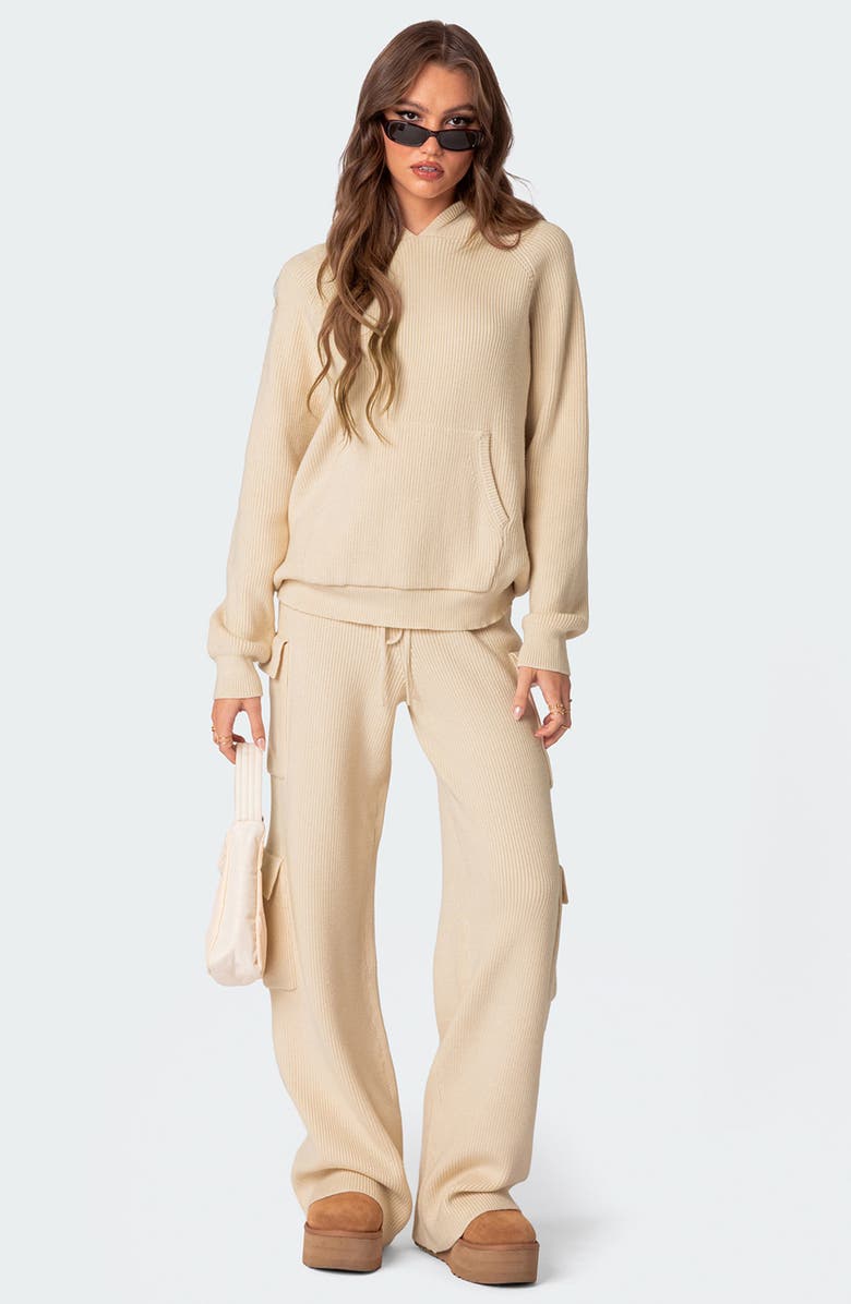 EDIKTED Wynter Oversize Hooded Sweater, Alternate, color, Cream