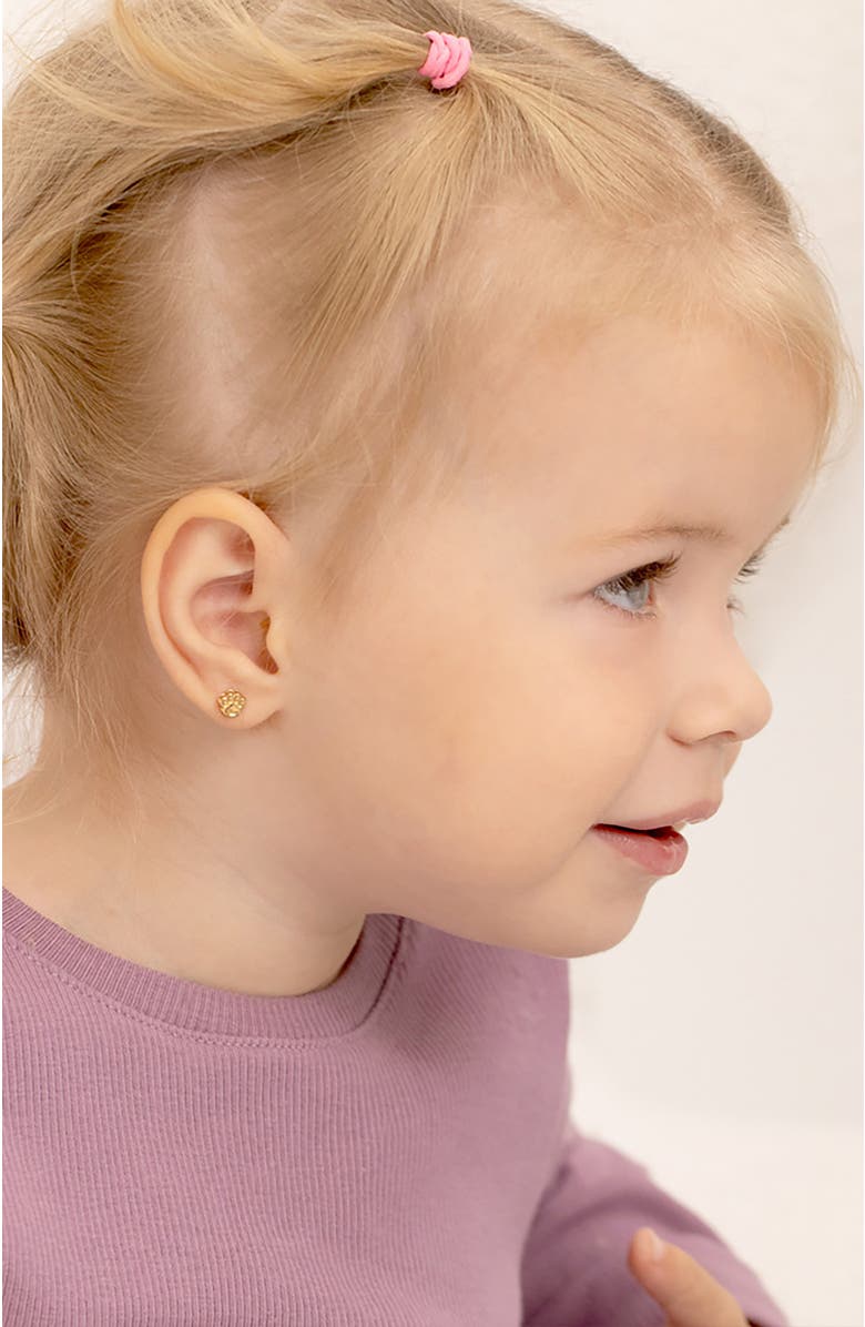 In Season Jewelry 14k Dog Paw Earrings, Alternate, color, Gold