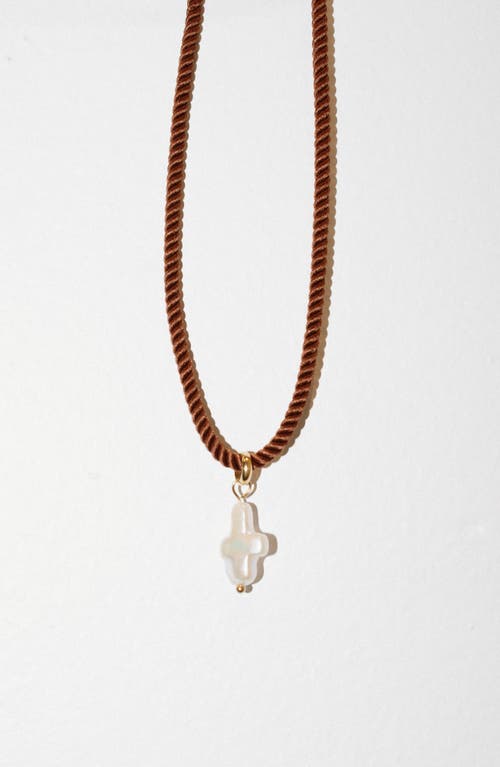Joiana Jewelry Mini Pearl Cross Charm Pendant In Multi