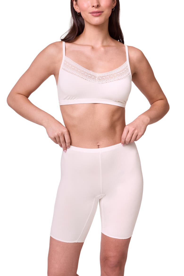 Bodybliss Lace Trim Bralette, Alternate, color, IVORY