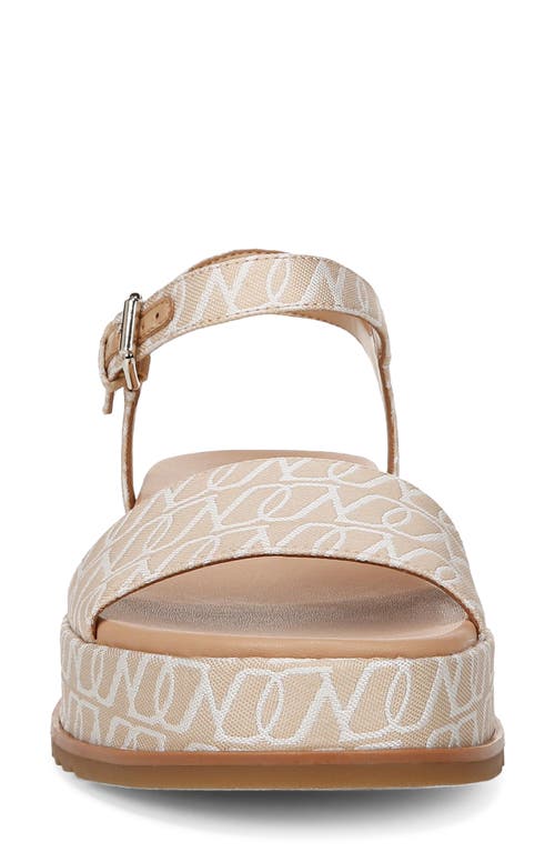 Naturalizer Zane Ankle Strap Platform Sandal In Coastal Tan Fabric
