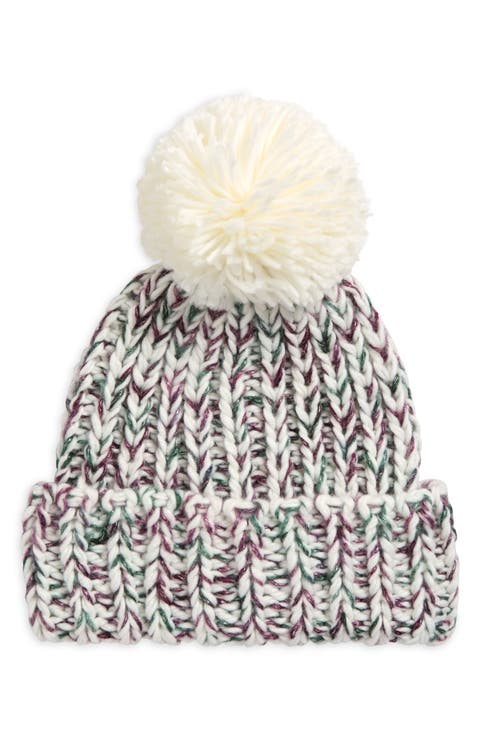 Metallic Pompom Beanie