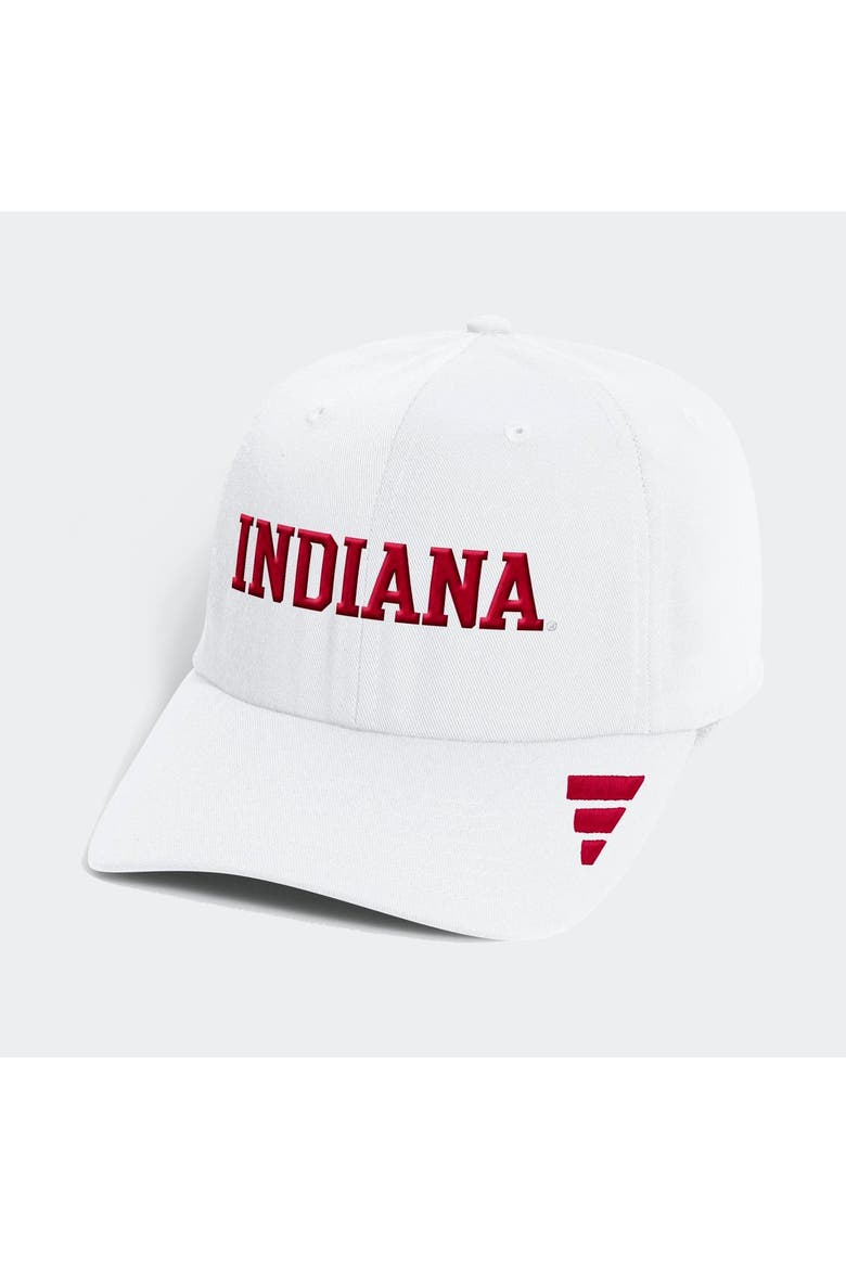 Men's adidas White Indiana Hoosiers 2026 Sideline Slouch Adjustable Hat, Main, color, White