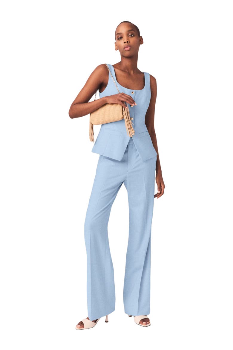 Suit trousers with pleats, Main, color, Blue sky