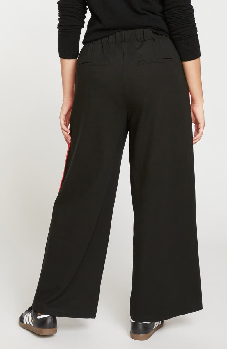Universal Standard Stephanie Ponte Wide Leg Pants, Alternate, color, Black/ Paeonia/ Sanguinello