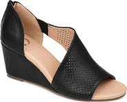 Journee Collection Aretha Perforated Wedge Sandal - Wide Width