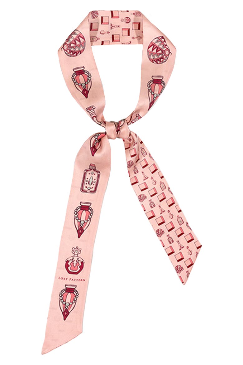 Amora Skinny Silk Scarf, Alternate, color, BLUSH