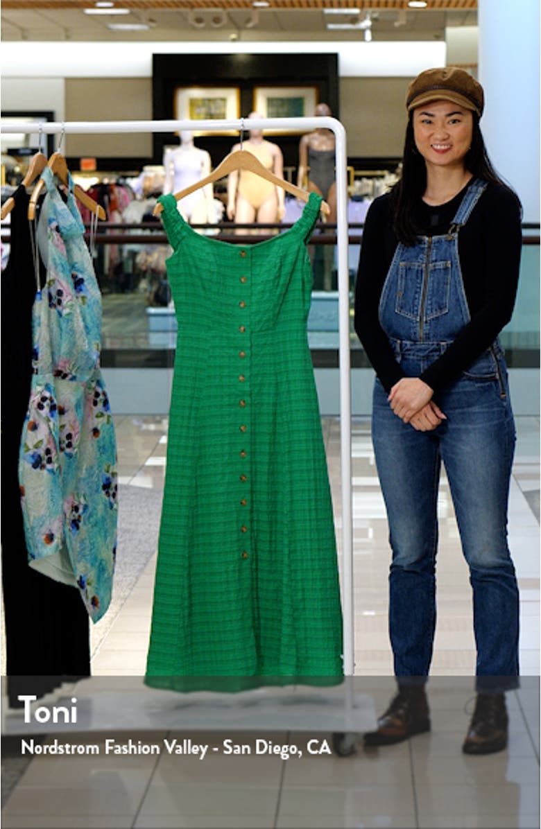 Harlyn Off the Shoulder Textured Midi Dress, sales video thumbnail