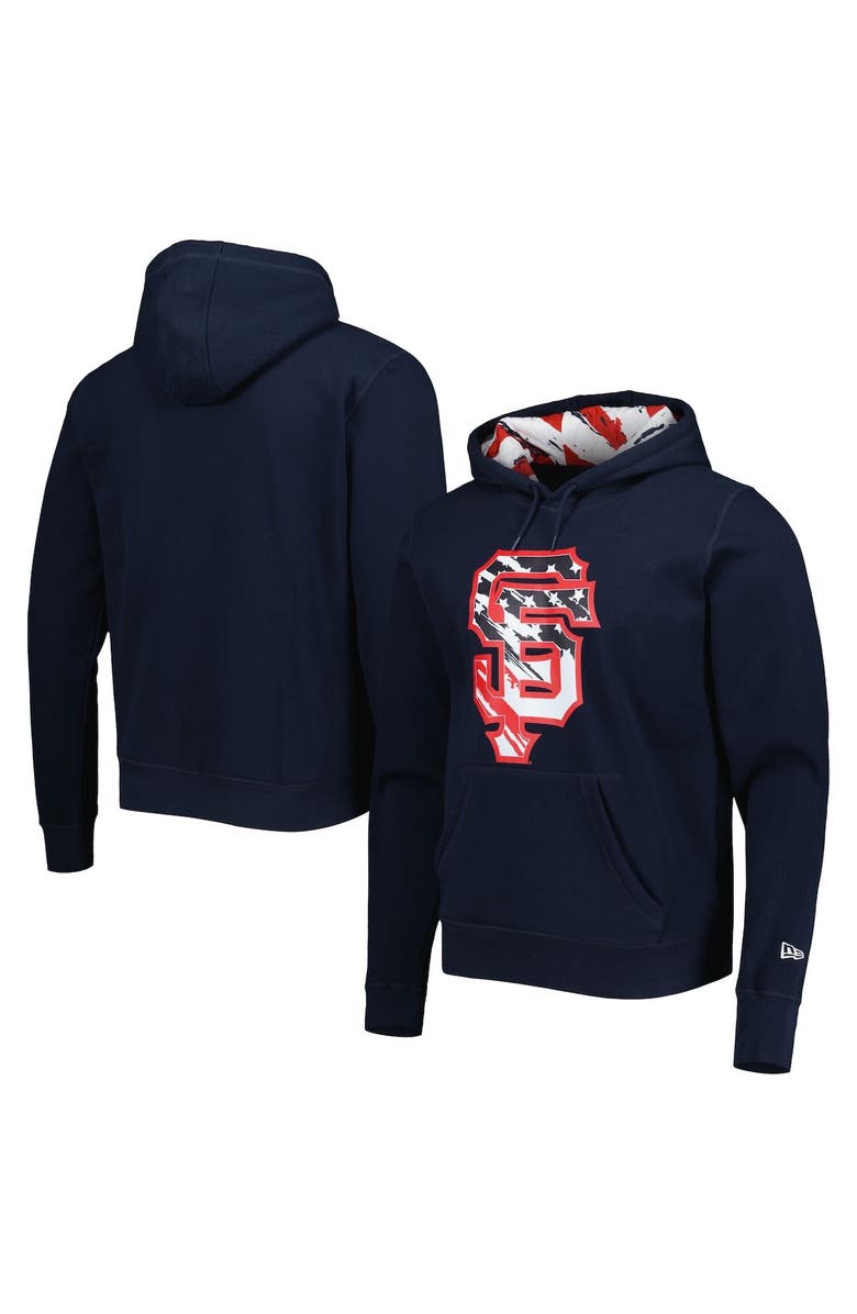 New Era Men's New Era Navy San Francisco Giants 4th of July Stars & Stripes Pullover Hoodie, Main, color, 