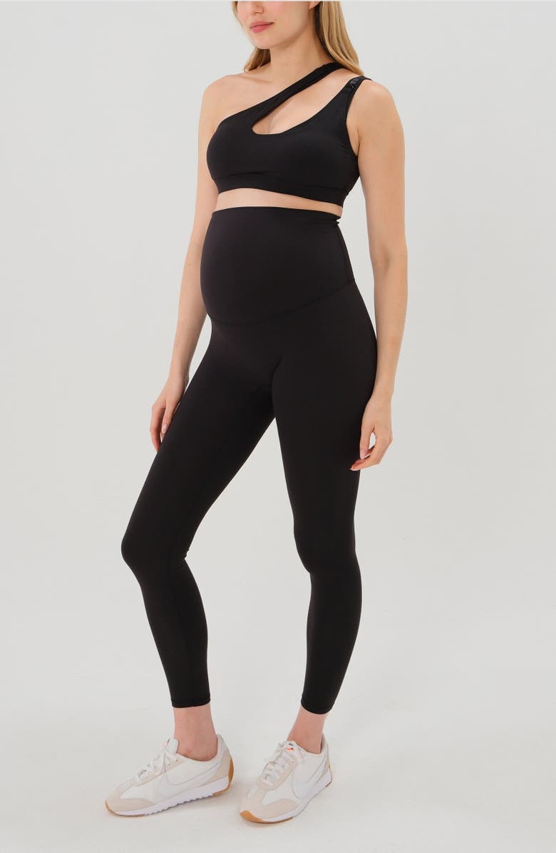 AXK Women's Athletic Maternity Legging with Scrunch Butt Design and Supportive Belly Band, Alternate, color, Black