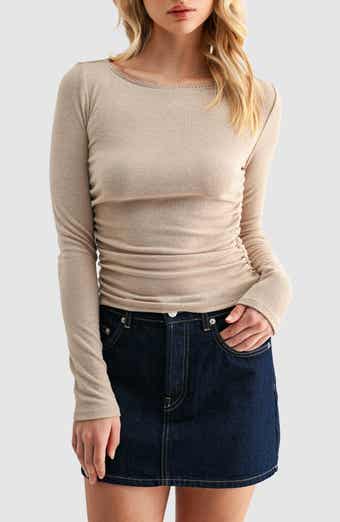 Lush Side Cinched Long Sleeve Top