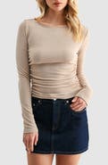 Lush Side Cinched Long Sleeve Top