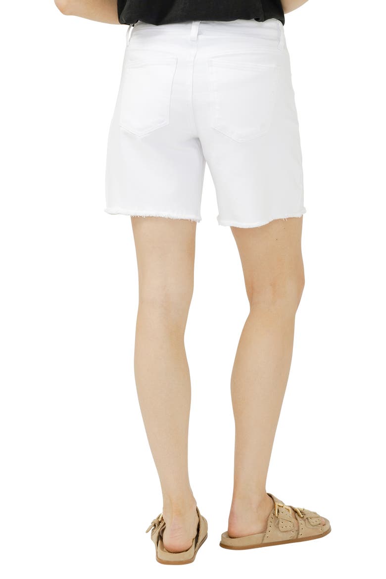 Suki Raw Hem Denim Shorts, Alternate, color, WHITE