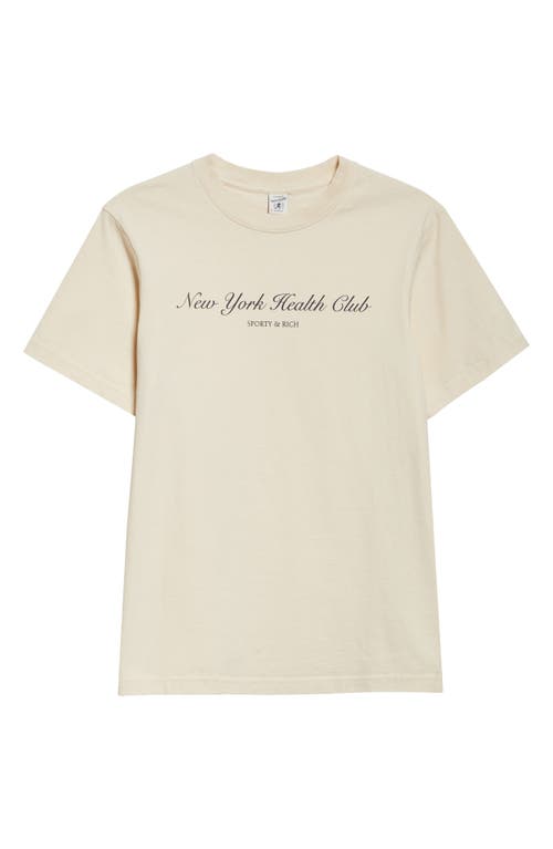 Sporty And Rich Sporty & Rich Ny Health Club Cotton Graphic T-shirt In Cream