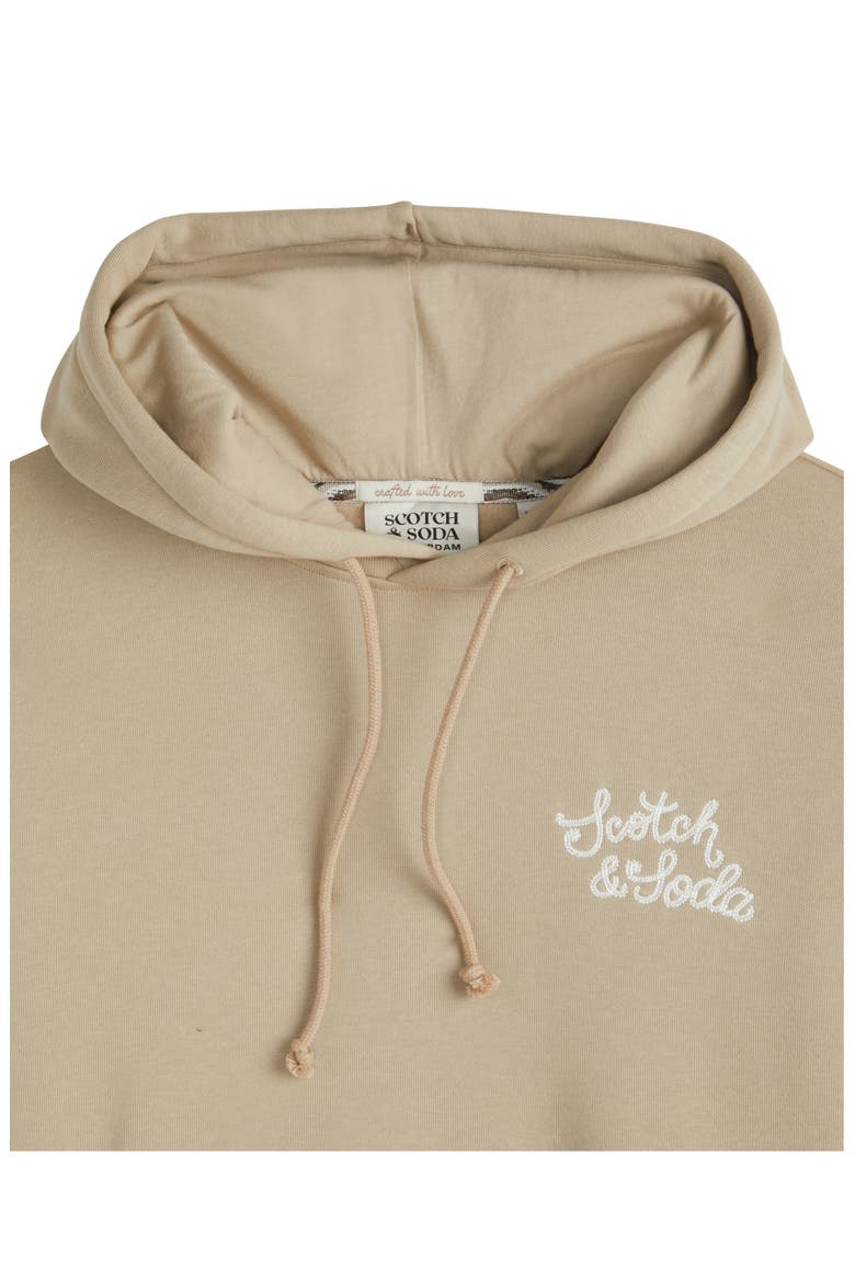 Relaxed Fit Embroidered Fleece Hoodie, Alternate, color, PLAZA TAUPE