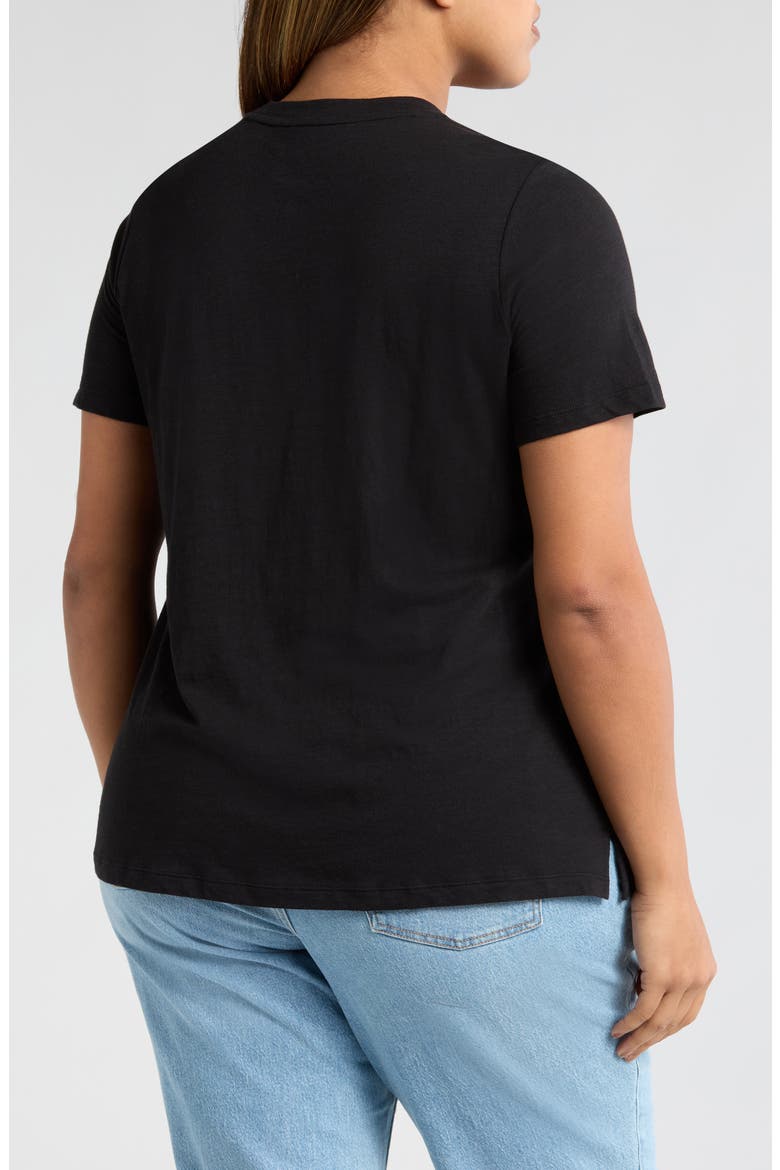 Crewneck Slub Jersey Pocket T-Shirt, Alternate, color, BLACK