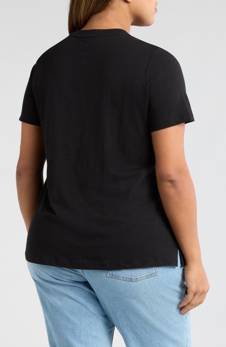 Caslon<sup>®</sup> Crewneck Slub Jersey Pocket T-Shirt, Alternate, color, Black