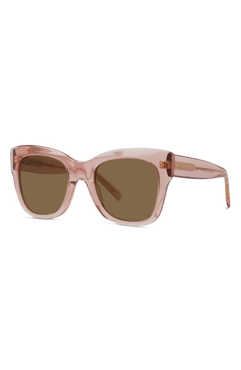 Givenchy City 53mm Geometric Sunglasses, Alternate, color, Shiny Pink / Brown