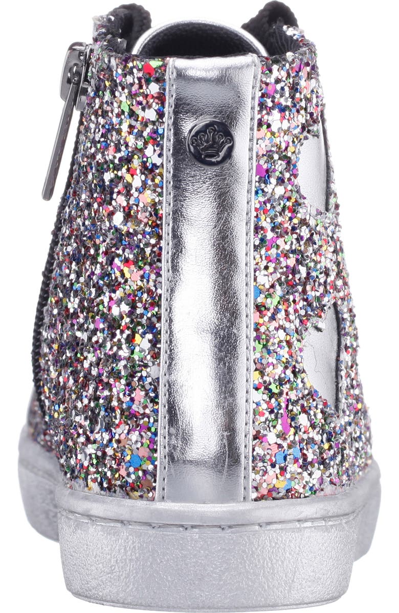 Nina Kids' Philis High Top Sneaker, Alternate, color, Silver Glitter Multi