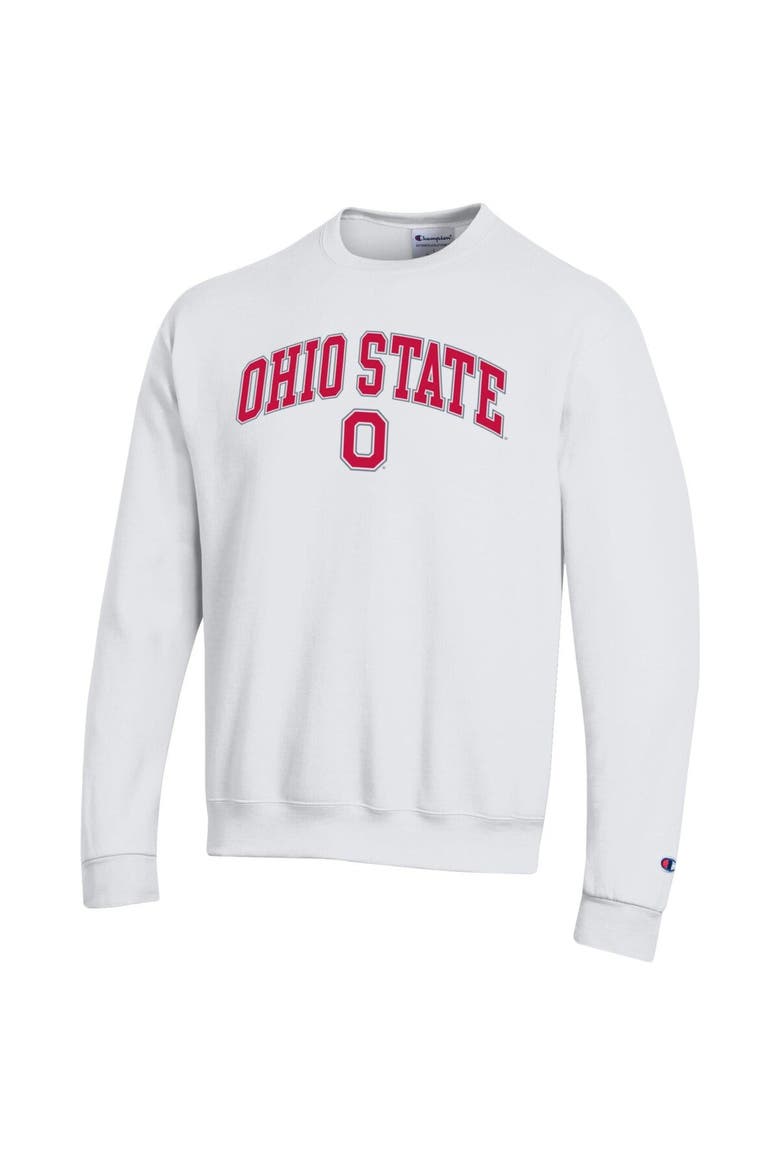 Men's Champion  White Ohio State Buckeyes Arch Over Logo Pullover Sweatshirt, Alternate, color, White