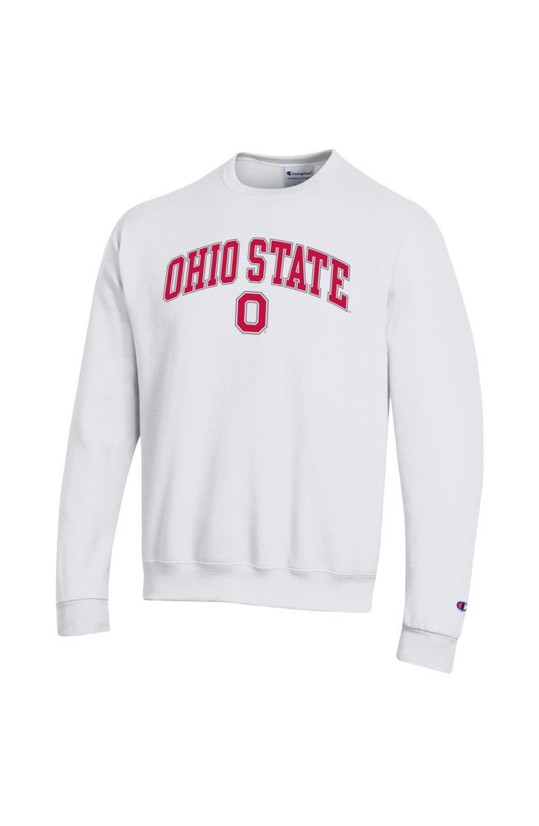 Champion Men's Champion White Ohio State Buckeyes Arch Over Logo Pullover Sweatshirt, Alternate, color, White
