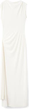 MANGO Open Back Lace Maxi Dress