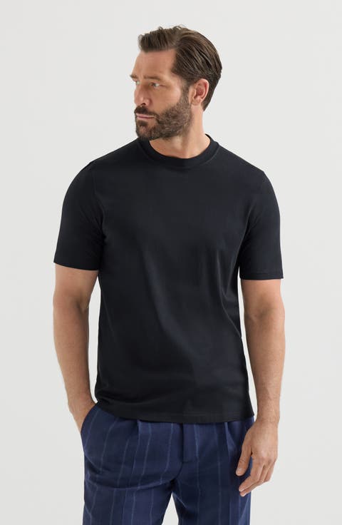 Cotton jersey crew neck T-shirt