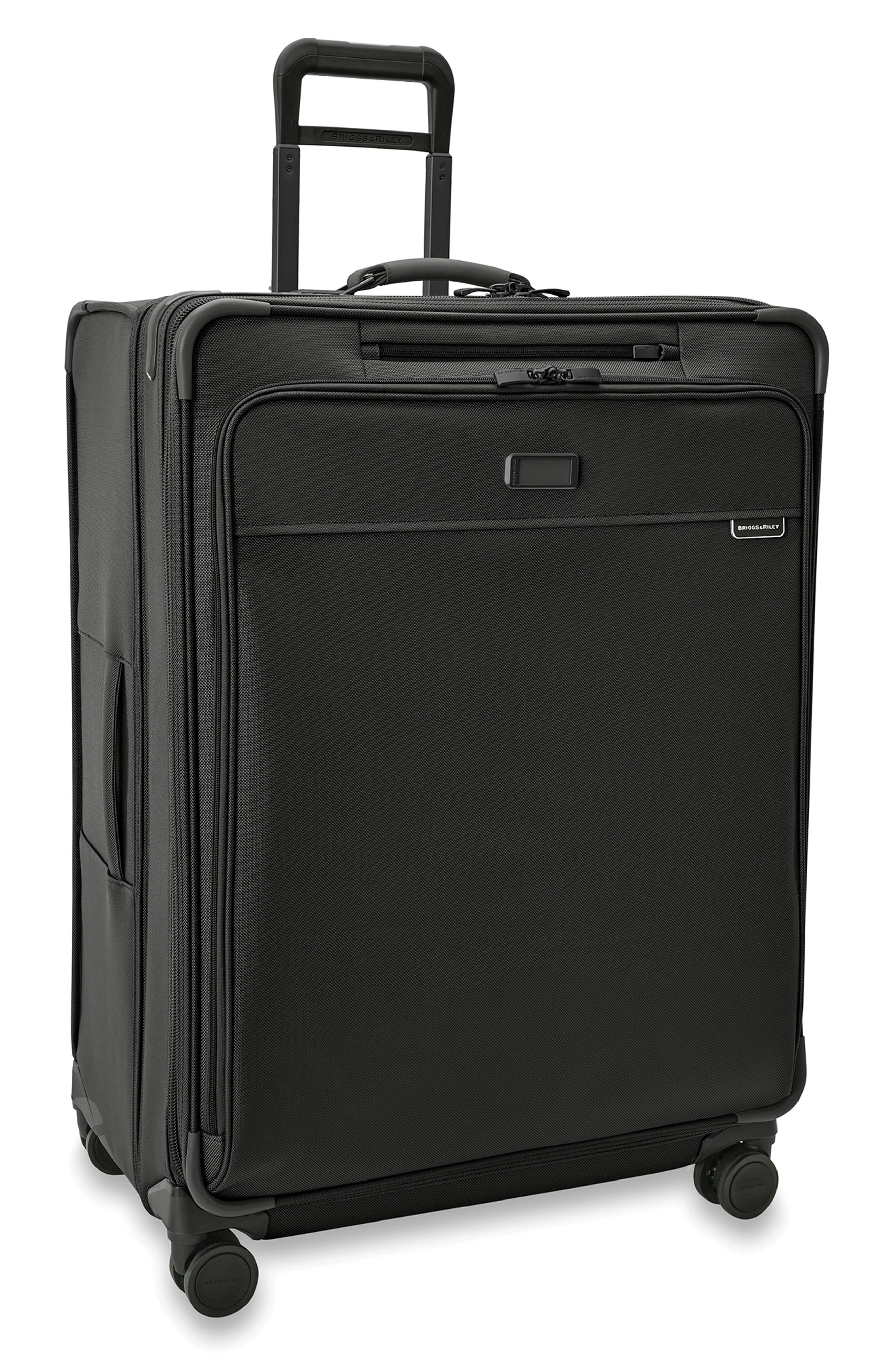 Briggs & Riley Baseline Extra Large Expandable Spinner Suitcase, Alternate, color, Black