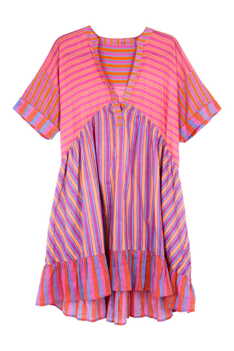 Striped Tunic Dress, Alternate, color, PINK
