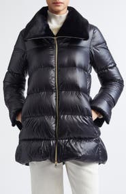 Herno Faux Fur Lined Water Repellent Quilted Down Jacket