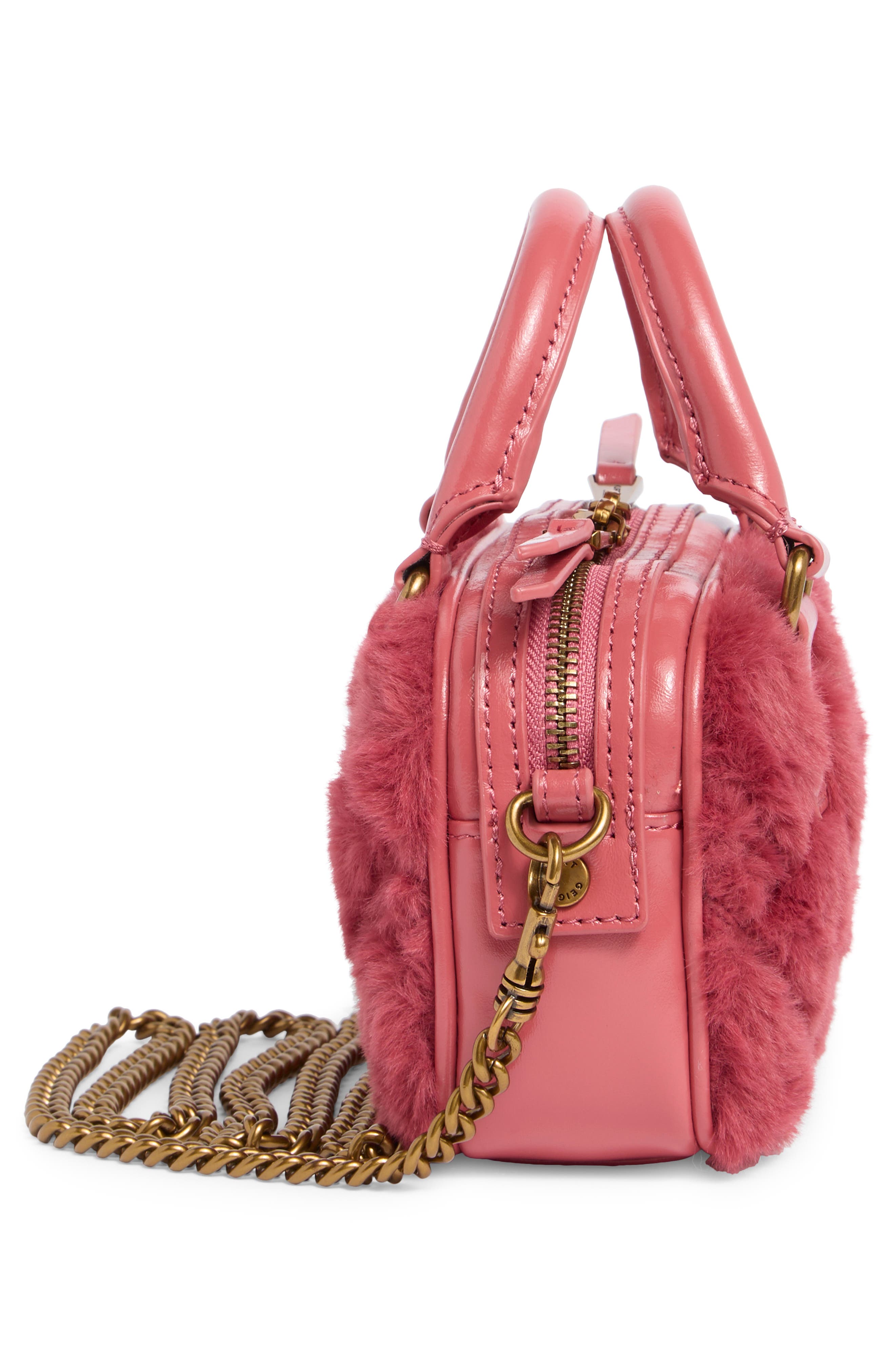 Kurt Geiger London Extra Small Kensington Faux Fur Duffle Bag, Alternate, color, 