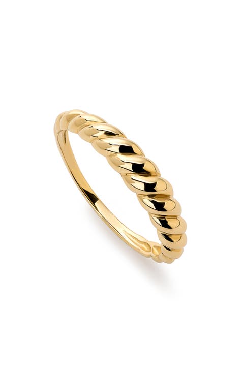 Solid Yellow Gold - Dome Rope Ring