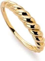 Ana Luisa Solid Yellow Gold - Dome Rope Ring