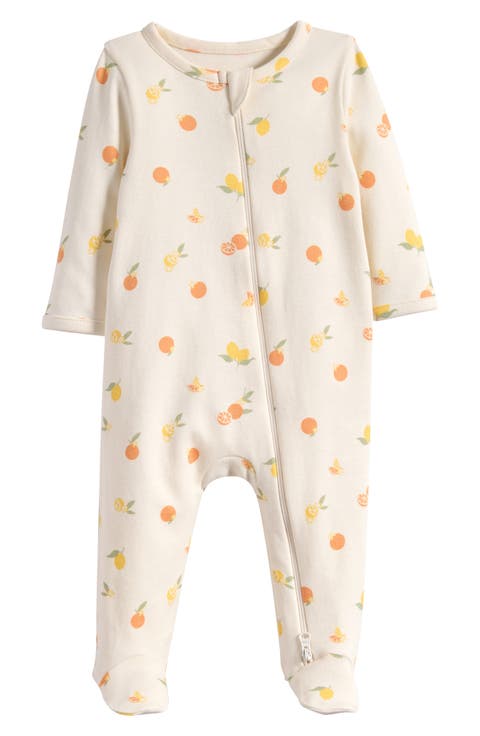 Print Cotton Footie Romper (Baby)