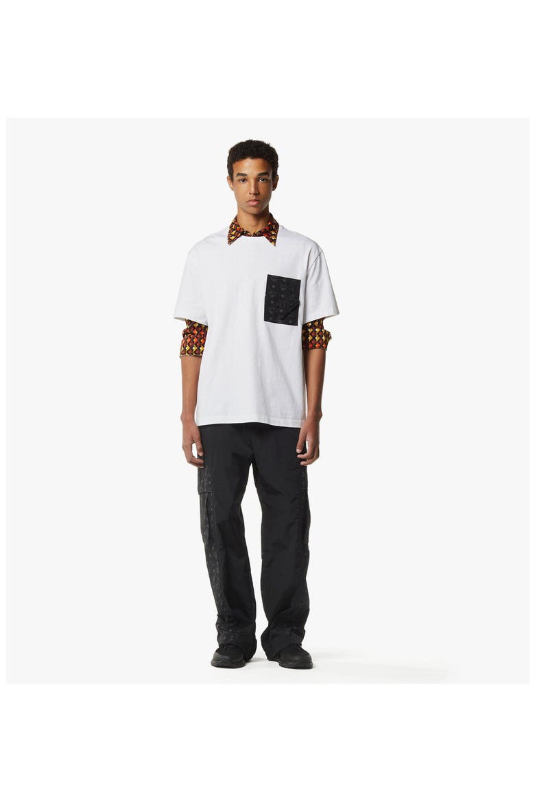 Monogram Patch Pocket T-Shirt in Organic Cotton, Alternate, color, Black & White