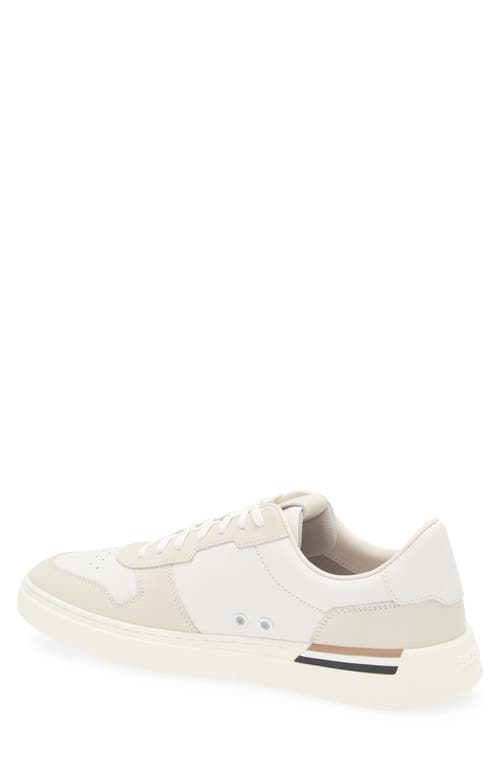 Hugo Boss Clint Mens Cupsole Lace-up Trainers In Leather And Suede C In White