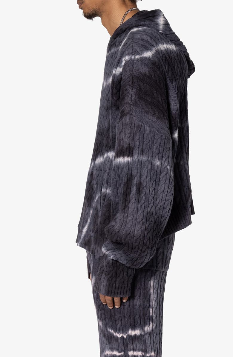 mnml Tie Dye Cable Knit Hoodie, Alternate, color, 