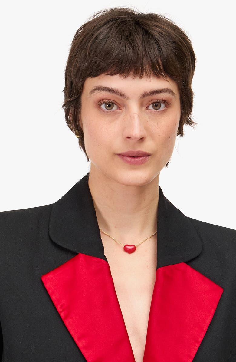 Clare V. Petite Mylar Heart Necklace, Alternate, color, 