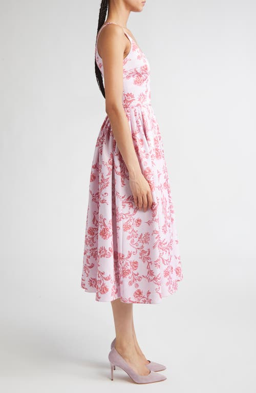 Emilia Wickstead Eglantine Belted Cotton Poplin Fit & Flare Dress In Multi