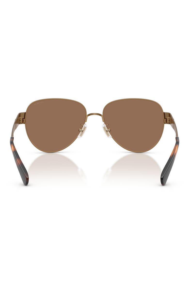 57mm Pilot Sunglasses, Alternate, color, BRASS / BROWN SOLID
