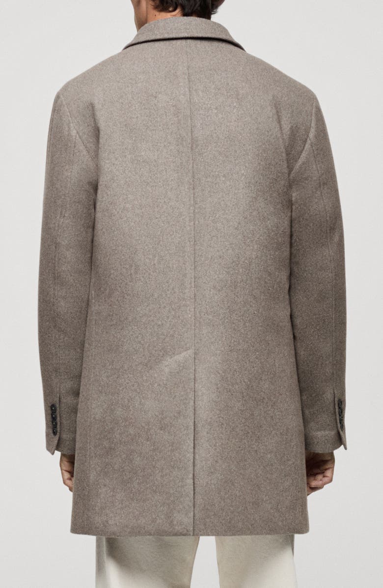 MANGO Wool Blend Coat with Quilted Lining, Alternate, color, Medium Brown