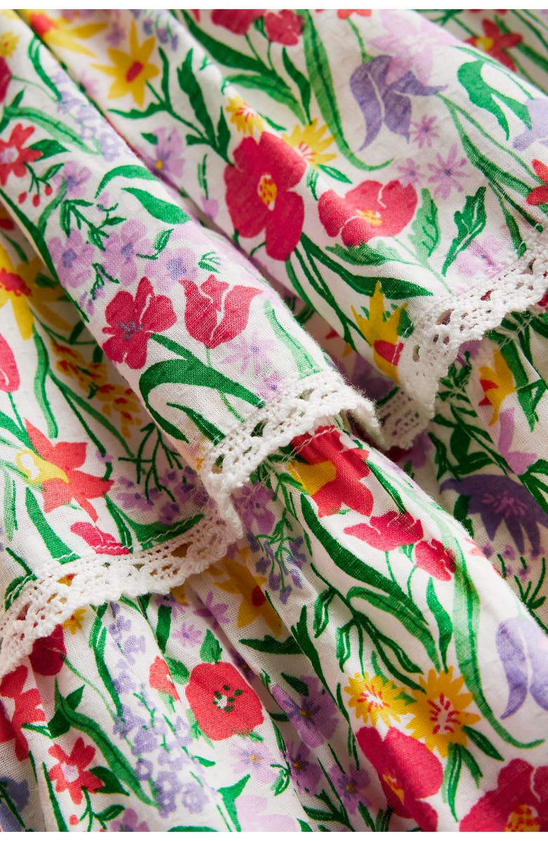 Mini Boden Kids' Floral Tiered Cotton Dress, Alternate, color, Multi Spring Floral