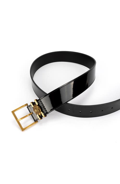 Kurt Geiger London Glossy Leather Belt In Black